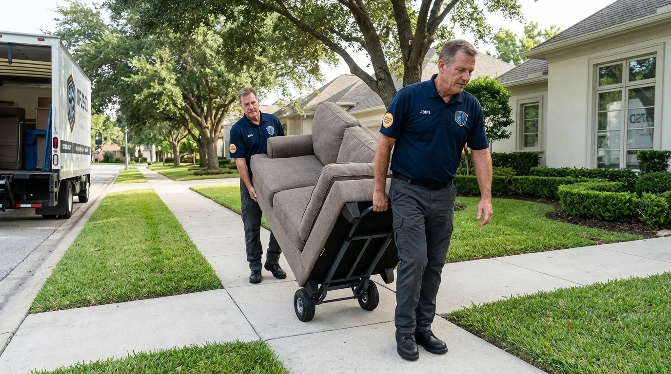 Local residential moving crew loading furniture in Poulsbo, WA