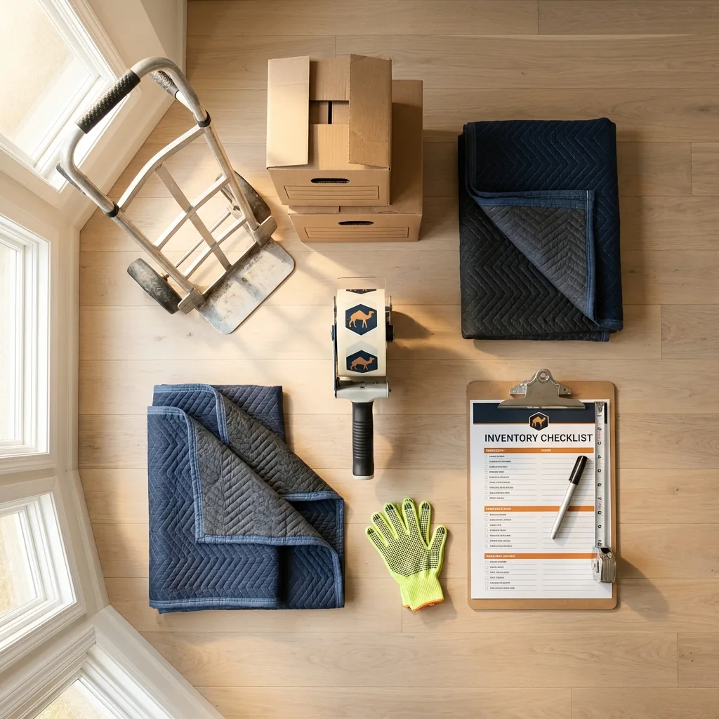 Professional moving supplies and packing materials layout for Poulsbo residential relocations